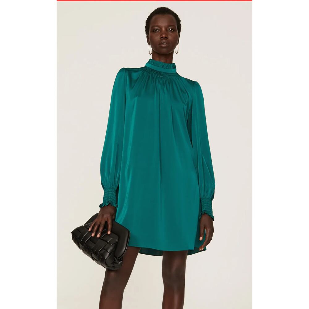 Adam Lippes X Rtr Green Mock Neck Dress Size 4